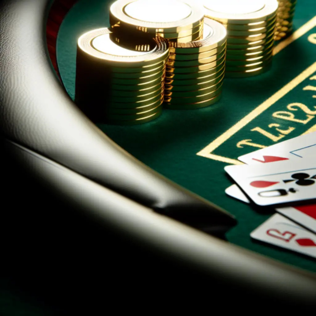 Szczegół stołu do blackjacka